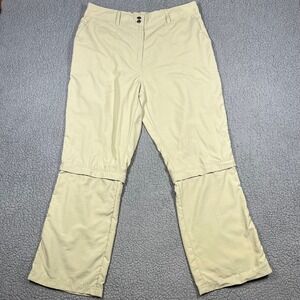 ExOfficio Womens Convertible Hiking Pants Tan Khaki Zip Off Cargo Size 16
